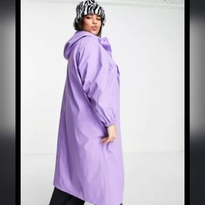 Asos purple hooded rain jacket